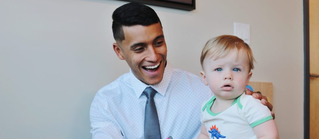 A child at Mahoney Family Chiropractic.